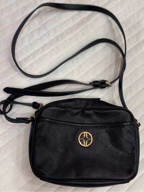 Fossil Brennon Camera Crossbody Shoulder Bag Black Leather Like-New
